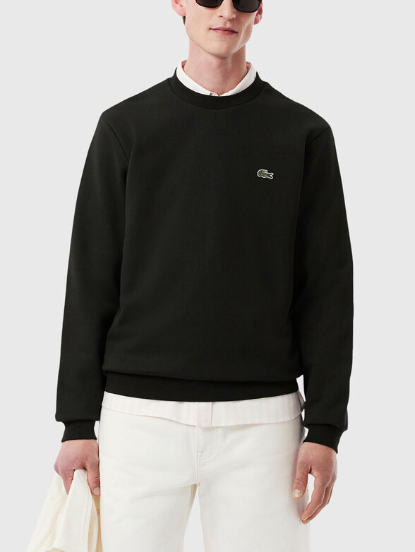 Sweatshirt with oval neckline and logo - 1