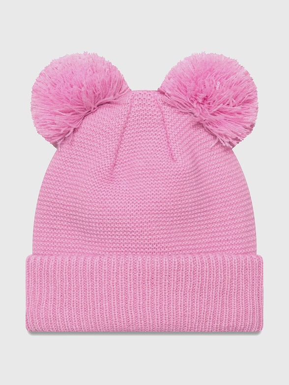 Pink knitted hat - 1