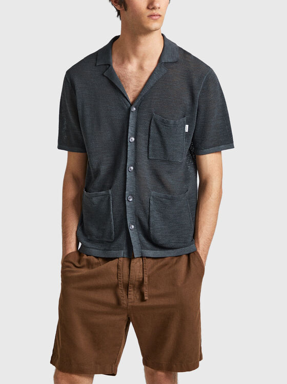MAYER dark grey shirt with accent pockets - 1