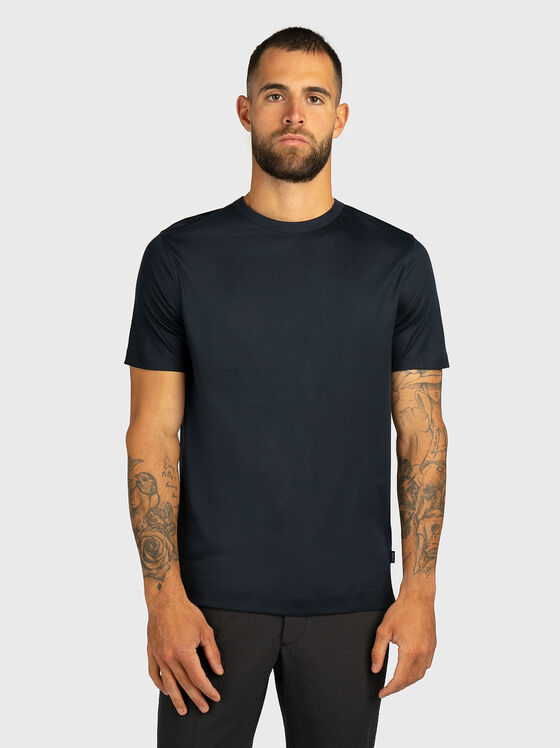 Cotton T-shirt with oval neckline - 1