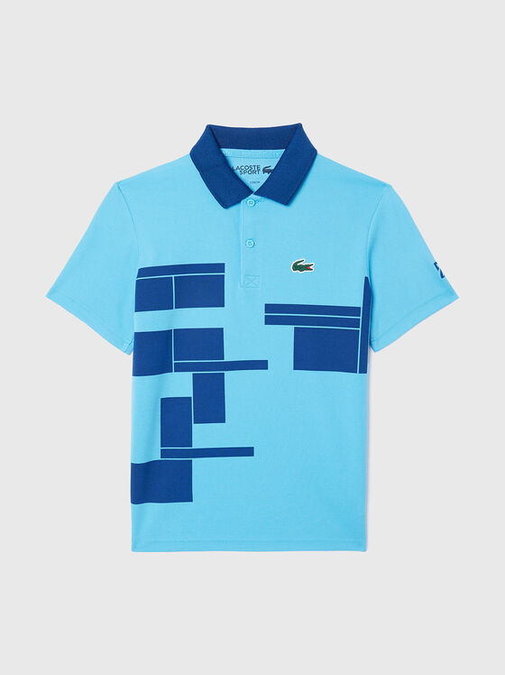 Polo shirt in blue with logo detail  - 1