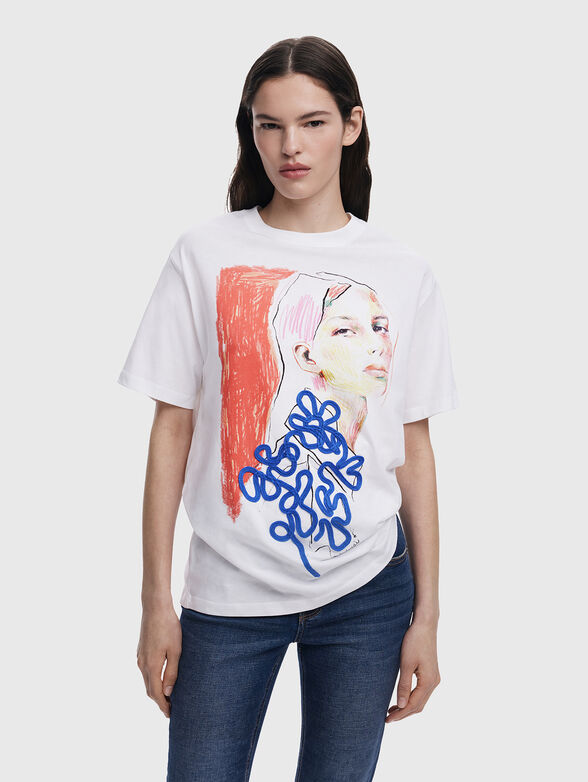 White T-shirt with print - 0