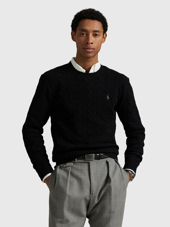 Пуловер с овално деколте от вълна и кашмир - 1