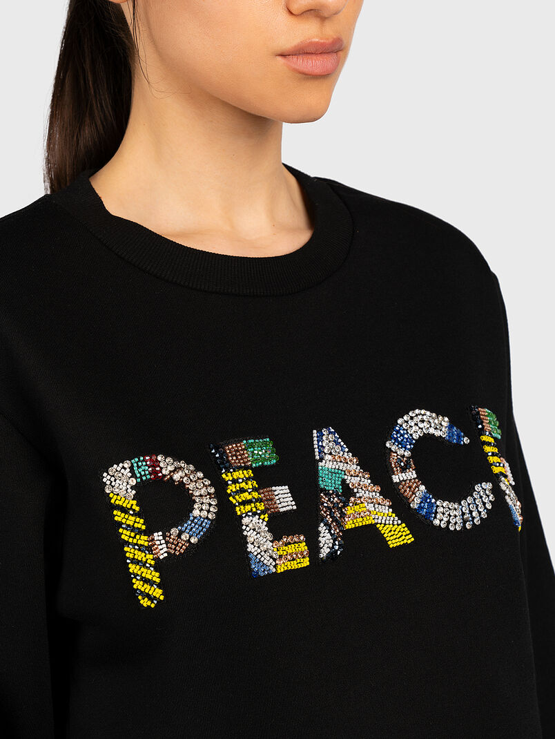 PEACE sweatshirt with rhinestones - 3