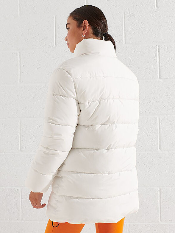 White padded jacket with accent zips - 3