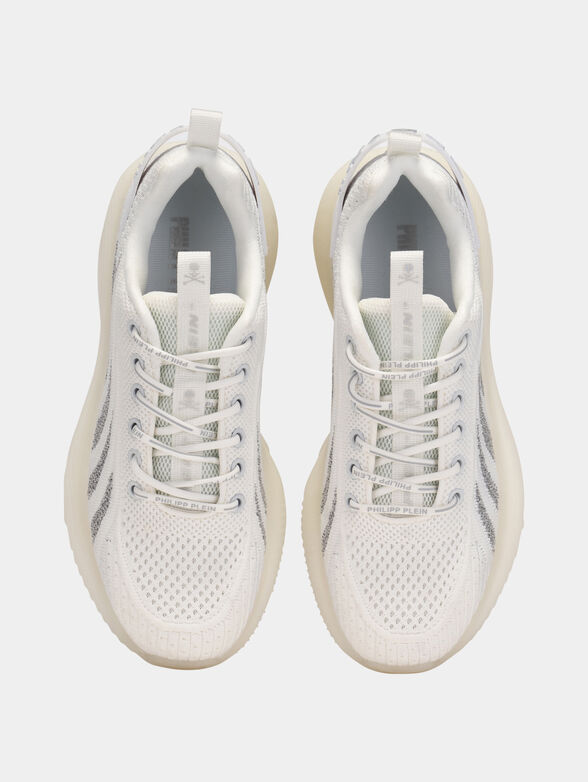 White sneakers with silver accents - 6