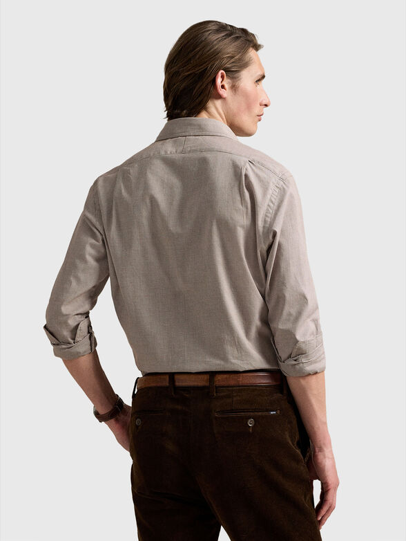 Cotton shirt with logo embroidery - 3
