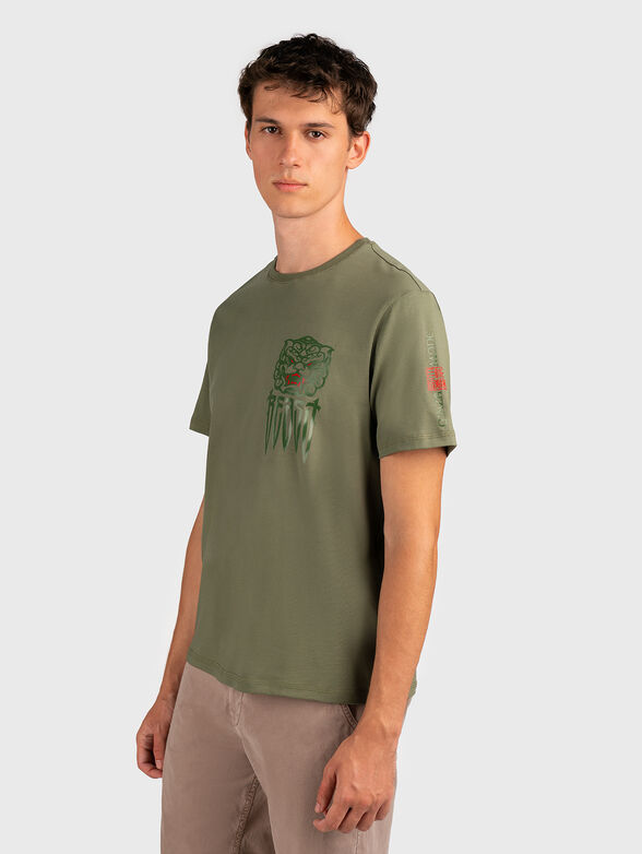 TS175 green T-shirt with print - 0
