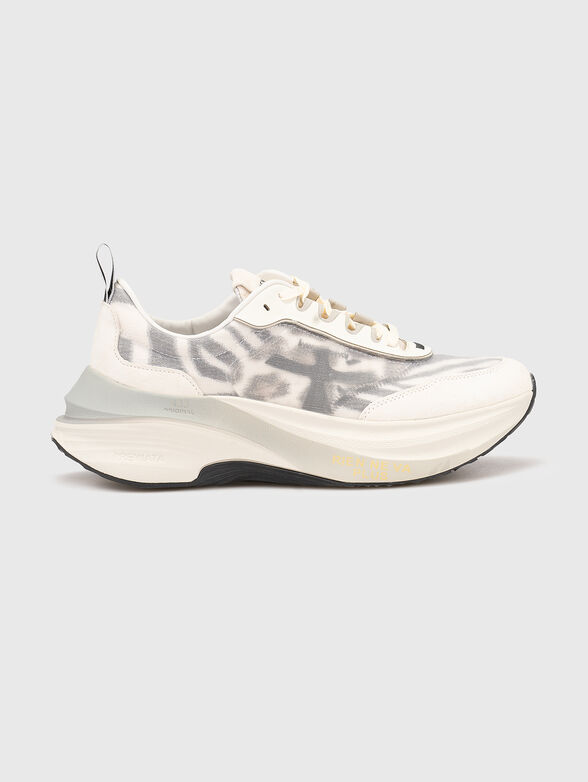 HILL white sneakers with animal print - 1