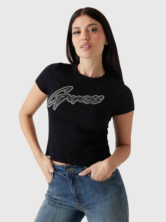 Тениска с лого детайл - 1