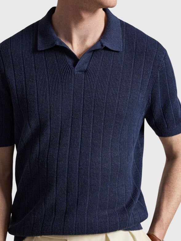 Knitted linen polo shirt - 4