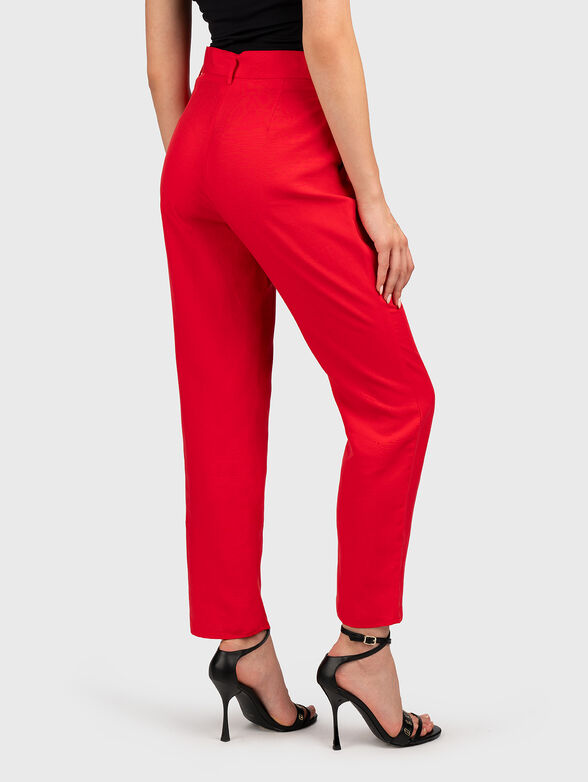 Straight linen trousers with fine stripe - 2