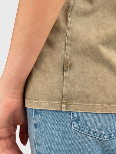 Cotton T-shirt with oval neckline - 5