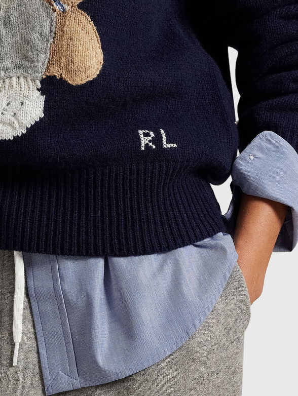 Wool and cashmere sweater with Polo Bear embrodery - 4