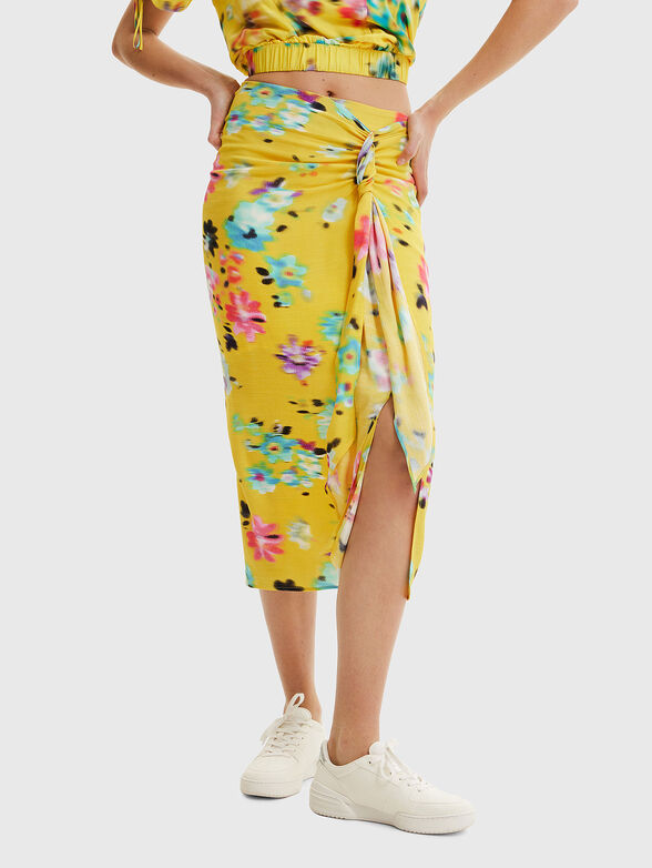 Midi skirt with floral print - 1