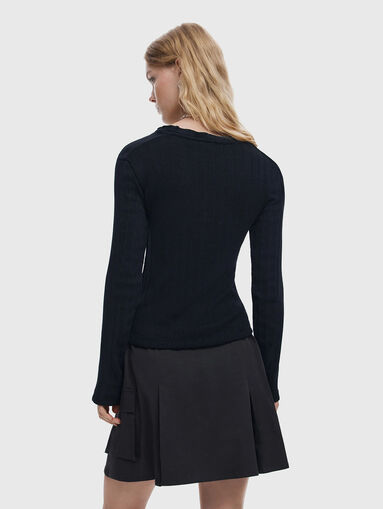 Cotton sweater with oval neckline - 3