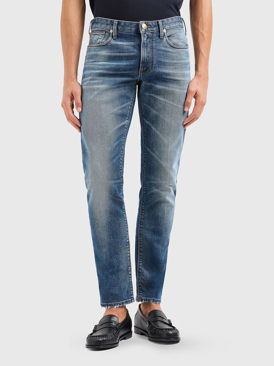 Slim fit washed denim jeans - 1