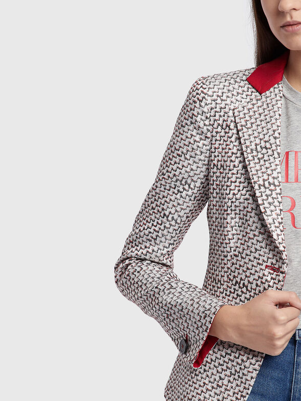 Slim blazer with print - 6