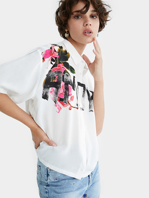 AMORE shirt with graffiti inscription - 4