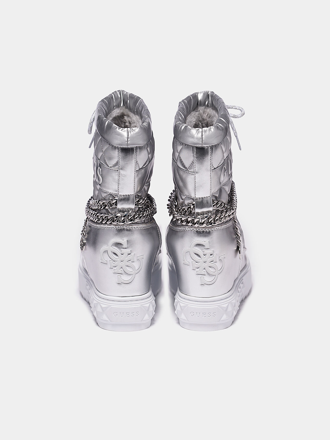 FARIBA Ankle boot in silver color brand GUESS Globalbrandsstore en