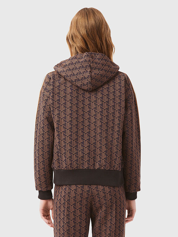 Sweatshirt with monogram logo print in brown - 3