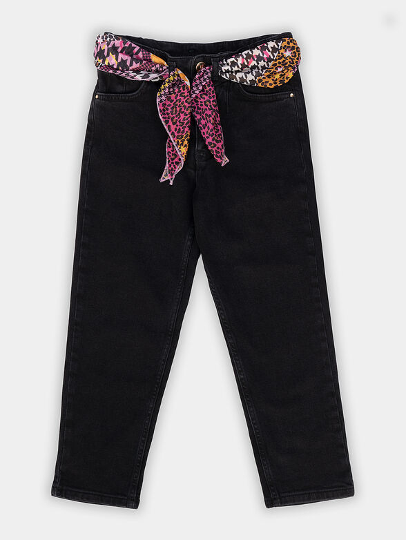 Black jeans with a colorful foulard - 1