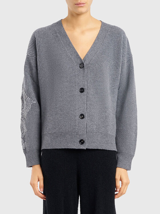 Жилетка от вълна с акцентна бродерия - 1