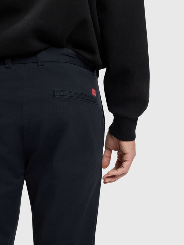 Dark blue slim fit trousers - 4