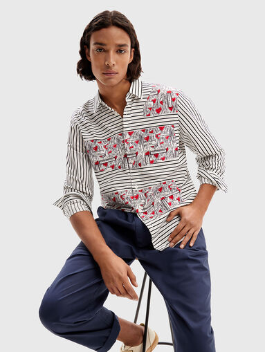 Striped shirt with print - 5