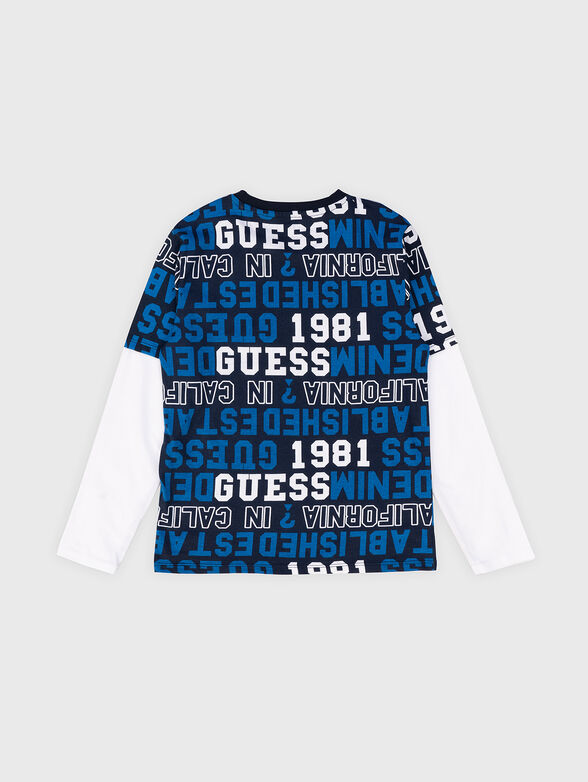 Blouse with print and triangular logo accent  - 2