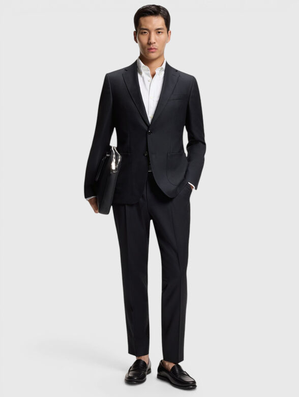 Textured blazer in dark blue - 2