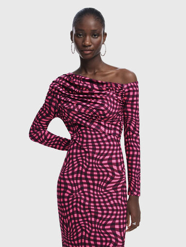 Midi dress with one shoulder - 2