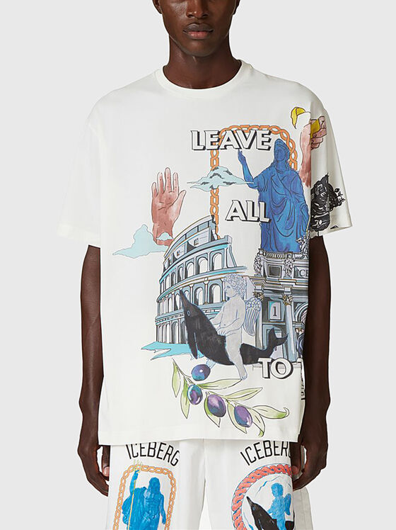 T-shirt with contrasting art print - 1