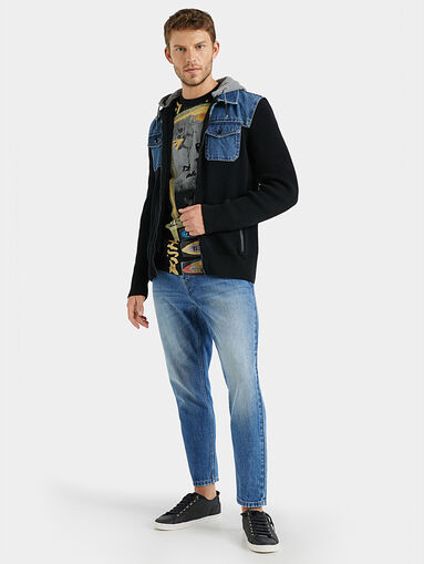 Bimaterial hooded sweatshirt - 5
