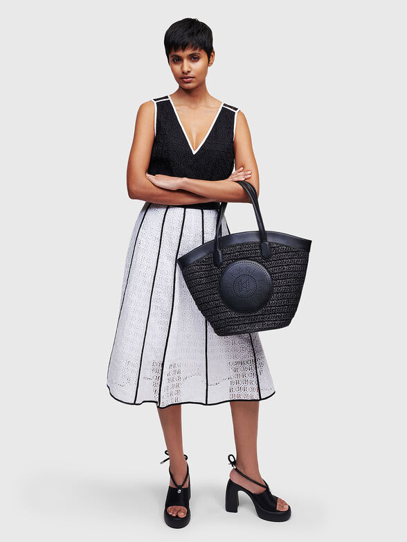 Black lace top with embroidery - 2