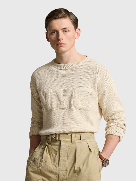Sweater with embossed accent  - 1