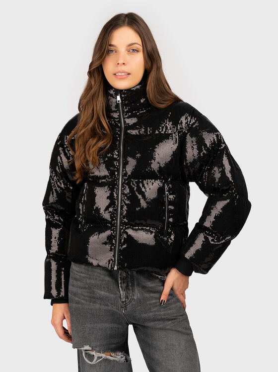 Black jacket with appliqued sequins - 1