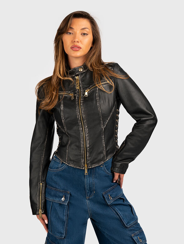 Leather biker jacket - 1
