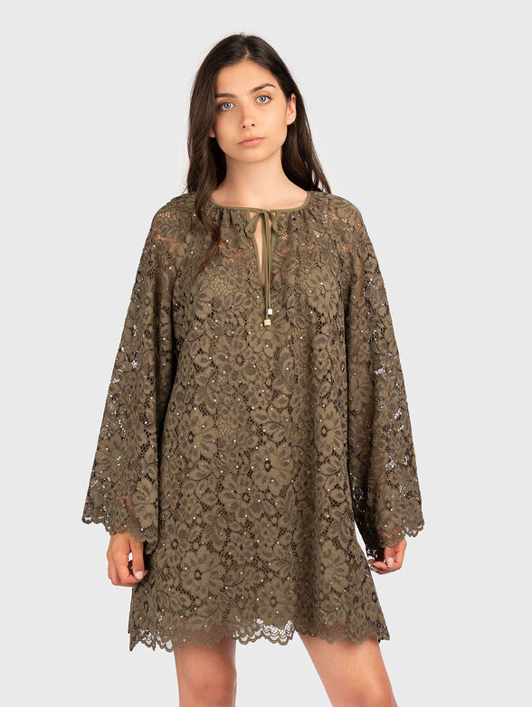 Long sleeve lace dress - 1
