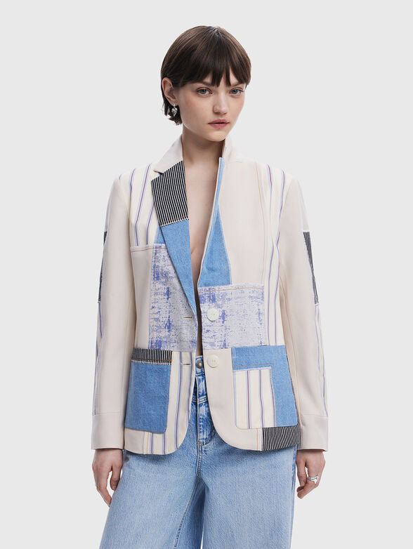 Blazer with patchwork - 1