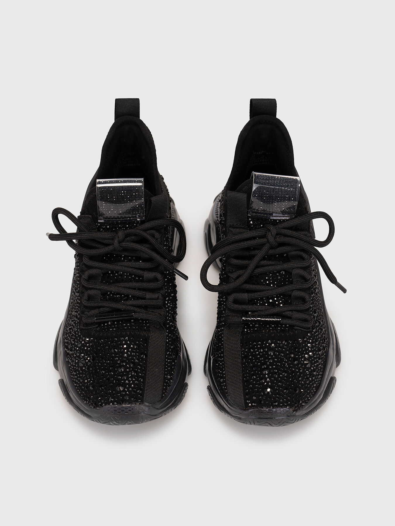 MAXIMA-R black sports shoes with rhinestones brand STEVE