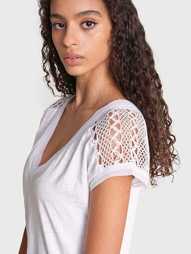 White top with lace inserts - 5