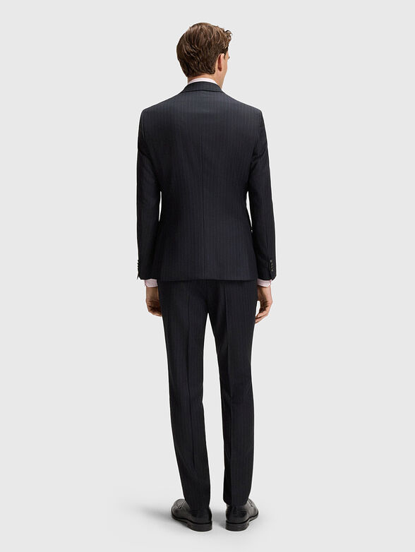Wool slim fit suit with micro stripes - 5