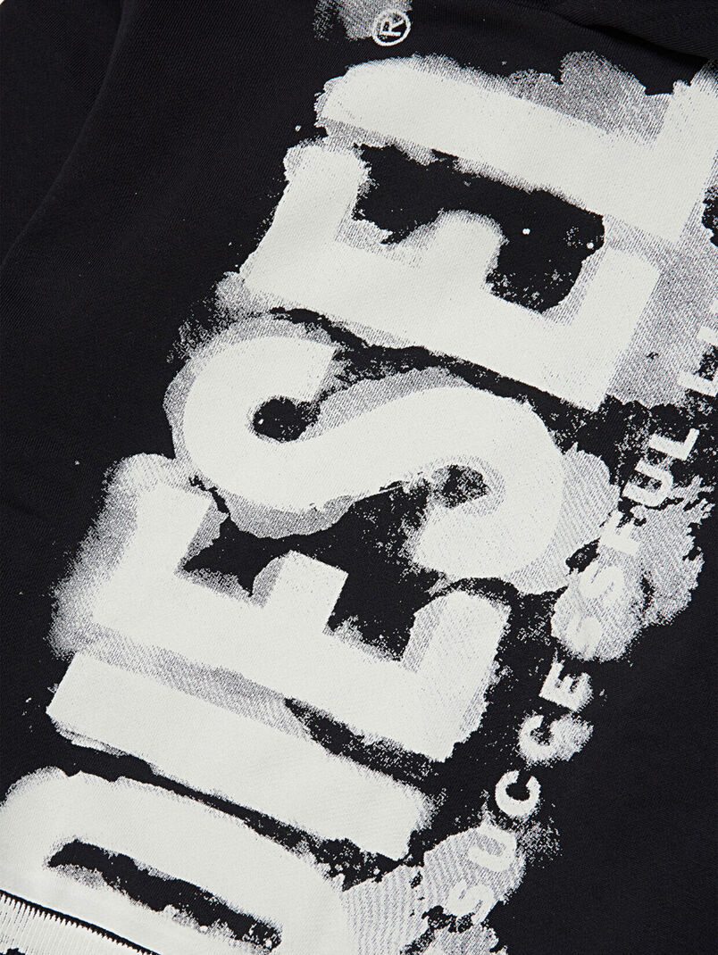 Black sweatshirt with logo print - 3