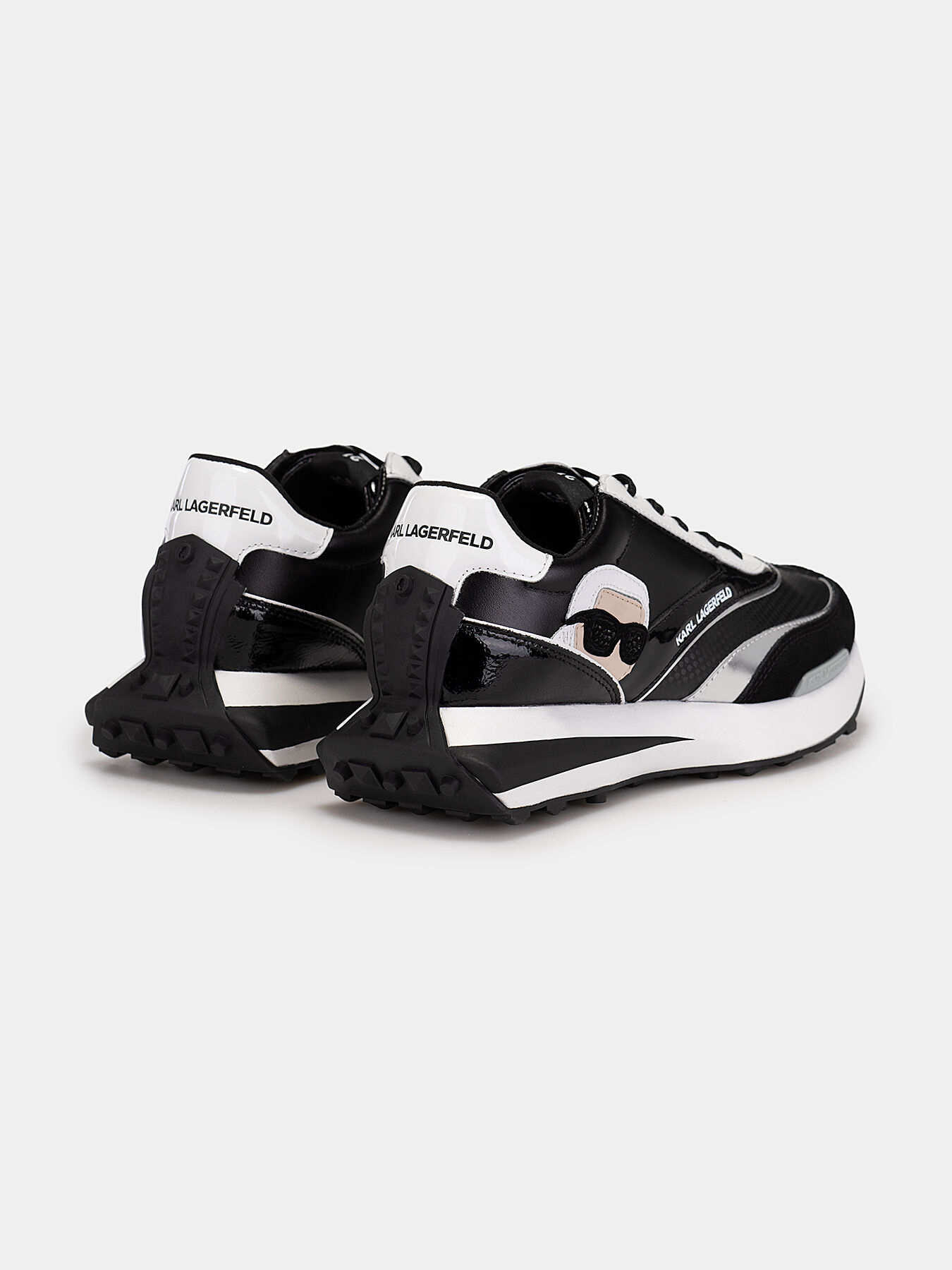 ZONE black sports shoes with logo accents brand Karl