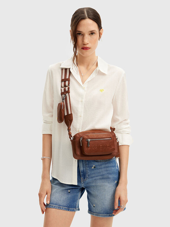 Embossed logo black crossbody bag - 2