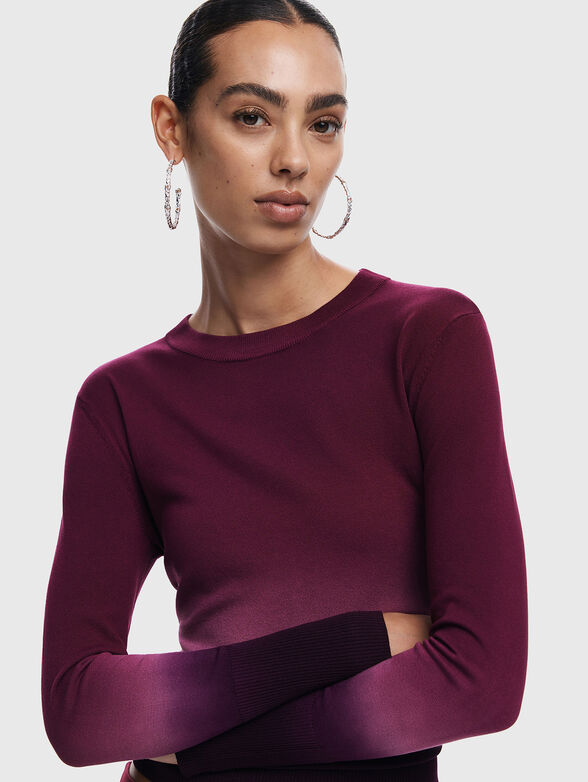 Sweater with oval neckline - 4