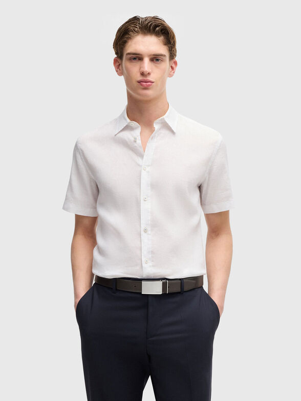 Leather belt with logo - 2