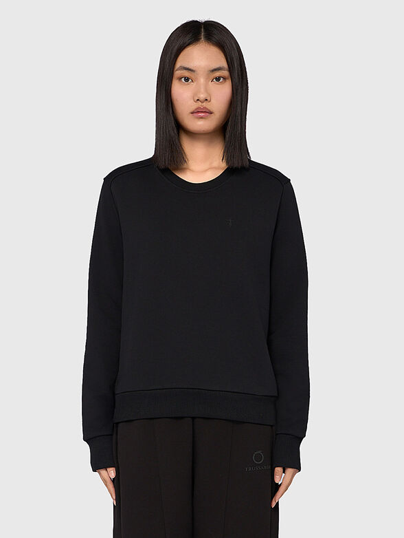 Black cotton sweatshirt - 1