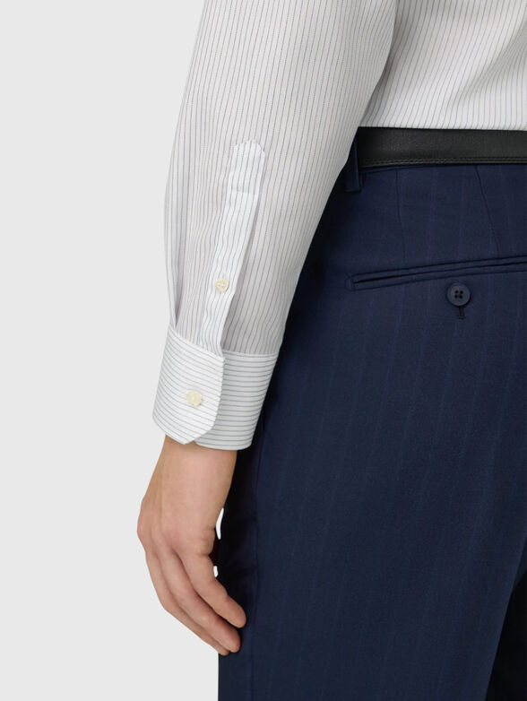Striped slim fit cotton shirt - 4